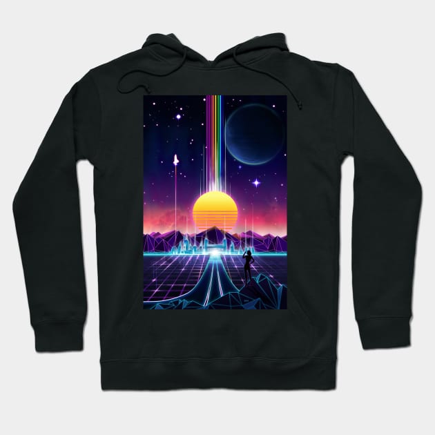 Neon Sunrise Hoodie by forge22